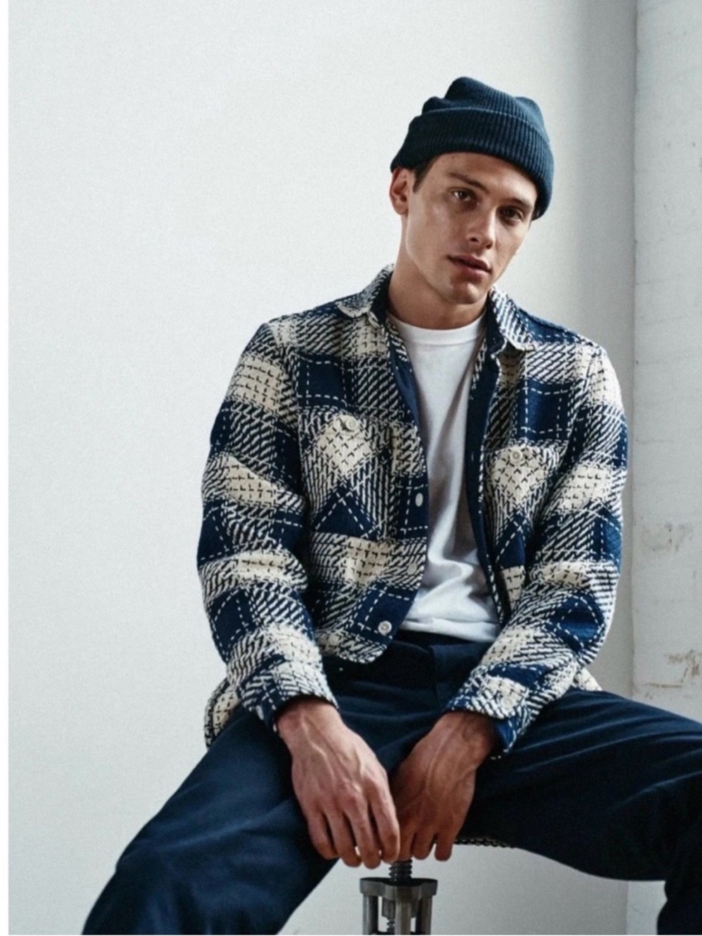 Wax London Whiting Marine Beatnik Button-Up Overshirt